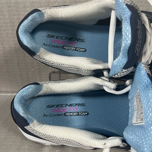 Skechers D'Lites Navy Lifesaver Wide Fit Air Cooled Memory Foam #11860EW SZ 9 - Picture 7 of 9